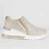 Immagine di SLIP ON BEIGE CON ZEPPA,  STRASS E  ZIP LATERALE