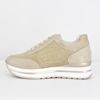 Immagine di SNEAKERS BEIGE CON DETTAGLI GLITTER ORO, ZIP LATERALE E LACCI FRONTALI