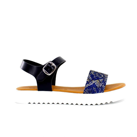 Immagine di BACHATA- Sandalo con fascia lurex e sottopiede in VERA PELLE, MADE IN ITALY