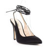 Immagine di MISS GLOBO - Décolleté di raso lace up con scollo a V, tacco 10cm MADE IN ITALY