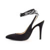Immagine di MISS GLOBO - Décolleté di raso lace up con scollo a V, tacco 10cm MADE IN ITALY
