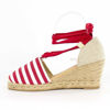 Immagine di TATOO - Espadrillas lace up a righe, zeppa 7cm