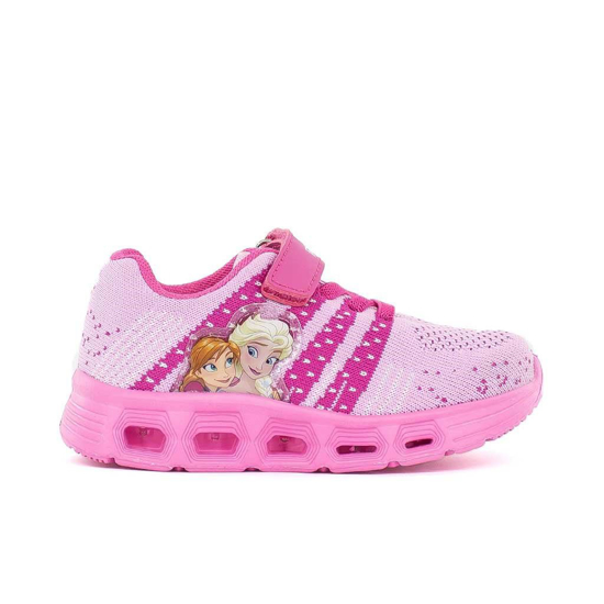 Easy Shoes Sneakers con Luci per Bambine Rosa e Argento Frozen 