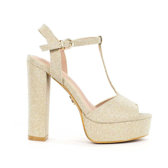 Immagine di MISS GLOBO- Sandalo lurex T-strap, tacco 14CM