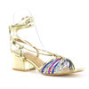 Immagine di MISS GLOBO- Sandalo lace up con sottopiede in VERA PELLE, tacco 6CM