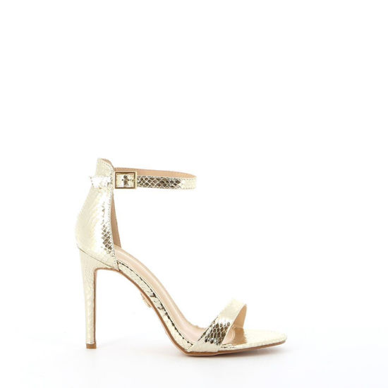 Immagine di MISS GLOBO- Sandalo pitonato con cinturino alla caviglia e tacco 10,5CM