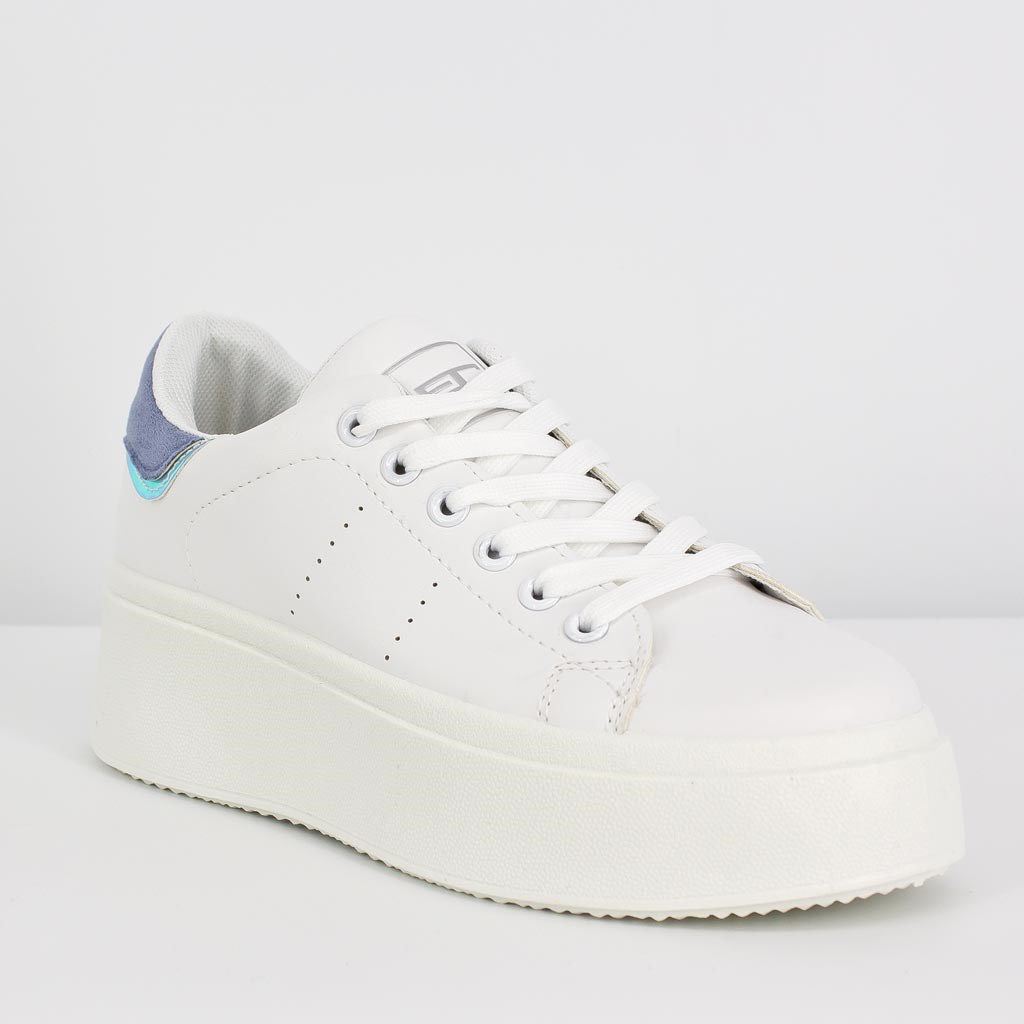 KRIZIA SD SNEAKERS PLATFORM BIANCA CON PATCH POSTERIORE CELESTE KRIZIA SD SNEAKERS PLATFORM BIANCA CON PATCH POSTERIORE CELESTE