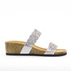 Immagine di BACHATA- Ciabatta doppia fascia con glitter e strass e sottopiede in VERA PELLE