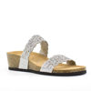 Immagine di BACHATA- Ciabatta doppia fascia con glitter e strass e sottopiede in VERA PELLE