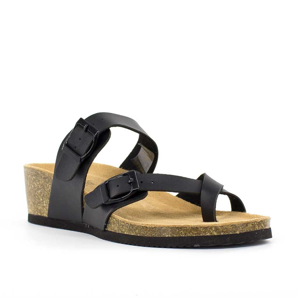 Ciabatte Fly Flot Donna A Fasce Incrociate – Sottopiede In Pelle Imbottito E Suola Antishock Piumatech