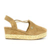 Immagine di WRANGLER- Espadrillas con fondo corda intrecciata e sottopiede in VERA PELLE, zeppa 6,5CM