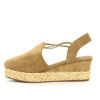 Immagine di WRANGLER- Espadrillas con fondo corda intrecciata e sottopiede in VERA PELLE, zeppa 6,5CM