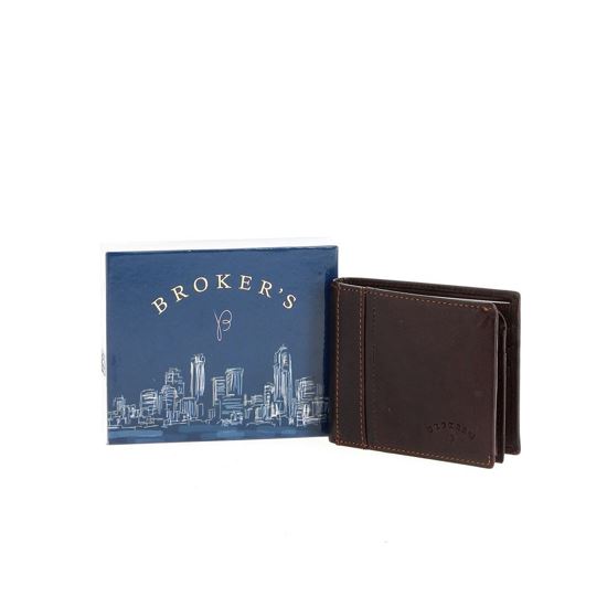 Immagine di BROKER'S- Portafoglio in VERA PELLE con porta carte di credito e doppio scomparto banconote