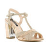 Immagine di GIANMARCO VENTURI- Sandalo glitter T-strap con fibbia alla caviglia, tacco 9,5CM