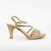 Immagine di DIVAS- Sandalo gioiello con fascia lurex e strass, tacco 8,5CM