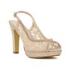 Immagine di DIVAS- Décolleté spuntata slingback effetto pizzo con strass e lurex, tacco 11,5CM