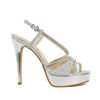 Immagine di DIVAS- Sandalo gioiello con fasce lurex e strass incrociate, tacco 13CM