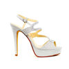 Immagine di DIVAS- Sandalo multifasce a S con lurex e strass, tacco 13CM