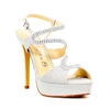 Immagine di DIVAS- Sandalo multifasce a S con lurex e strass, tacco 13CM