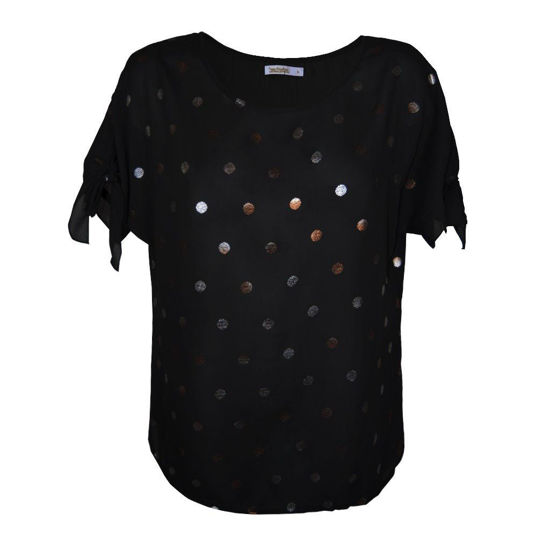 Immagine di BACHATA - TSHIRT MANICA CORTA POIS PLATINO