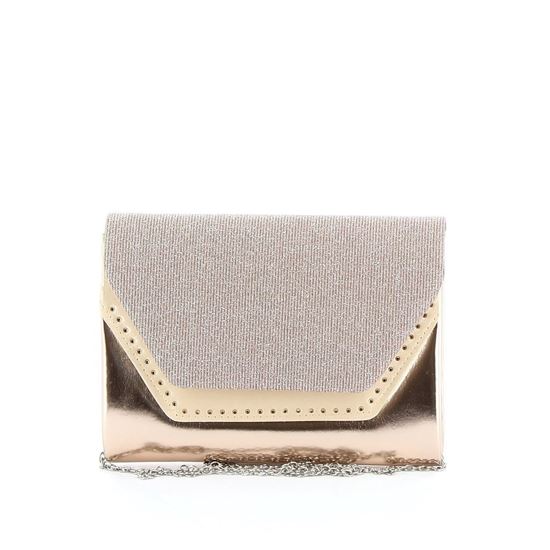 Immagine di DIVAS- Pochette effetto metalizzato e strass con patta lurex