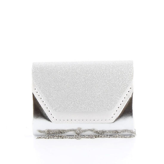 Immagine di DIVAS- Pochette effetto metalizzato e strass con patta lurex