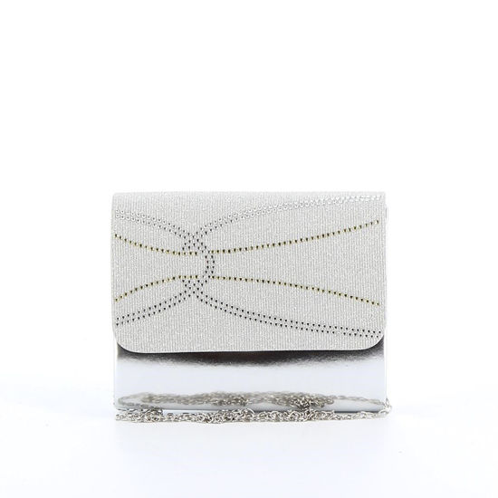 Immagine di DIVAS- Pochette effetto metallizzato con patta lurex e strass