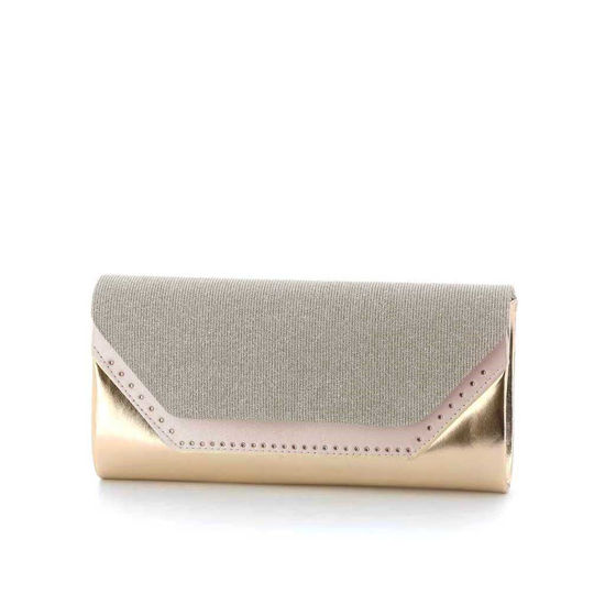 Immagine di DIVAS- Pochette effetto metallizzato e strass con patta lurex