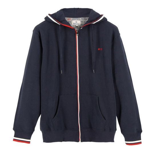 Immagine di BLUE LEMON - OVER FELPA ZIP INTERA CAPPUCCIO BORDI BICOLORE
