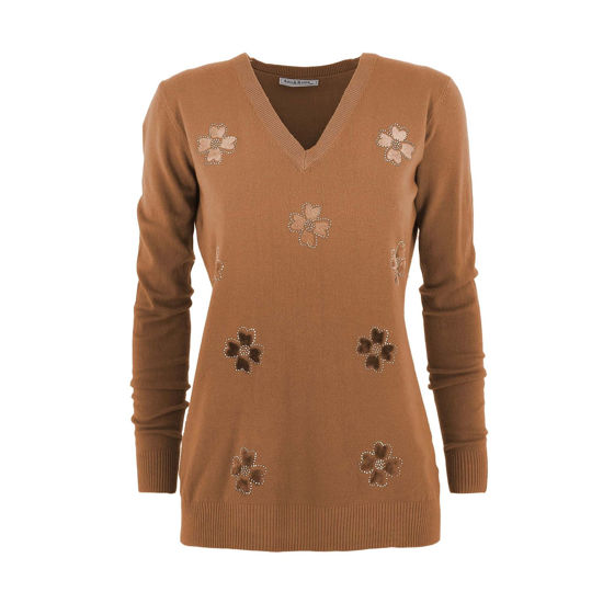 Immagine di AMO & ROMA - MAGLIA MANICA LUNGA SCOLLO A V