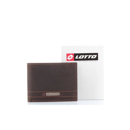 Immagine di LOTTO - Portafoglio in VERA PELLE con doppio scomparto banconote e tasca portaspicci
