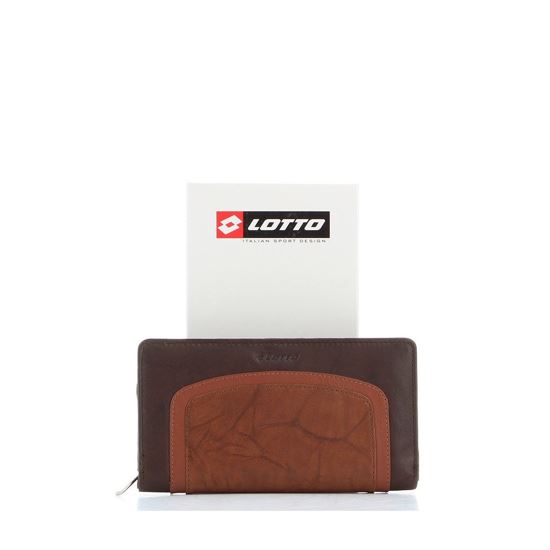 Immagine di LOTTO - Portafoglio in VERA PELLE con scomparto porta carte di credito e inserto a contrasto