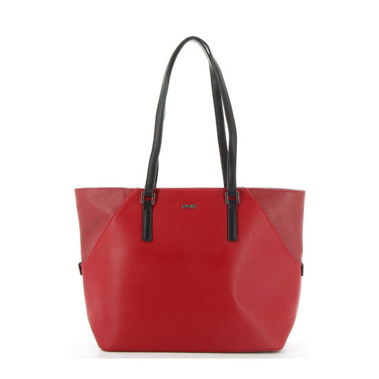 Immagine di DAVID JONES - Borsa shopping con manici e angoli a contrasto