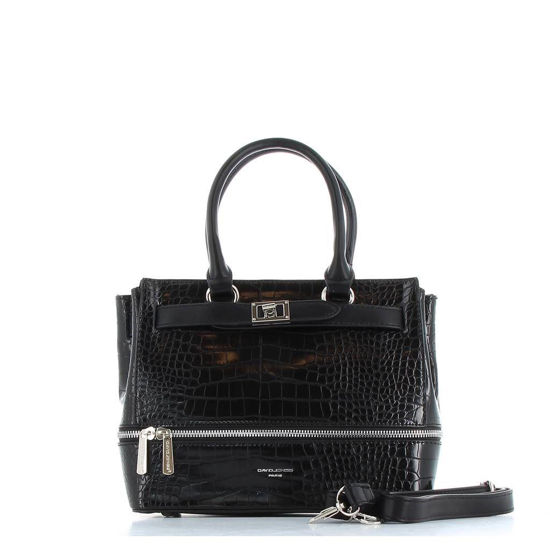 Immagine di DAVID JONES - Borsa due manici con zip frontale orizzontale, dettaglio cinturino con chiusura girello e tasca posteriore