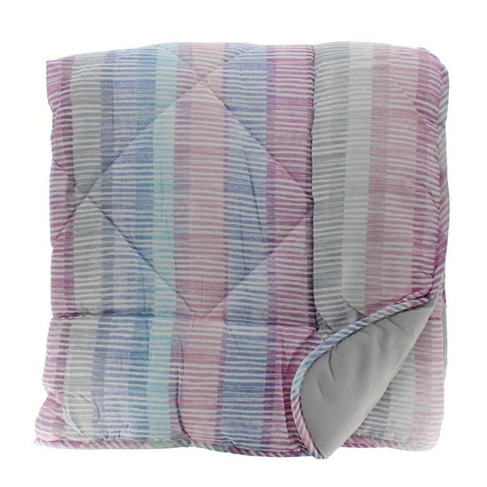 Immagine di AMOLACASA - TRAPUNTA MULTI RIGHE ROSA AZZURRO GRIGIO
