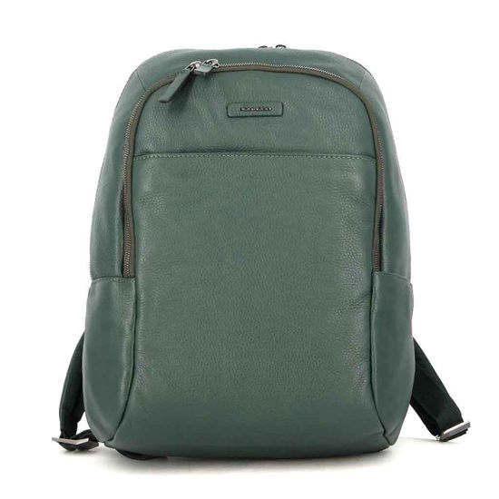 Immagine di PIQUADRO - Zaino porta computer e iPad in VERA PELLE con tasca frontale