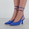 Immagine di MISS GLOBO - Décolleté in raso slingback lace-up MADE IN ITALY,  tacco 7CM