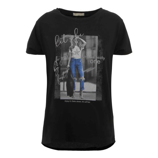 Immagine di MY JEWELS - DONNA T-SHIRT MANICA CORTA KIMONO PIÙ CORTA AVANTI