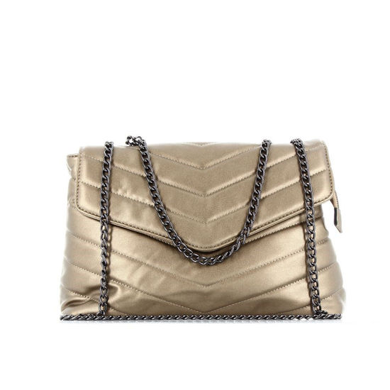 Immagine di ENRICO COLLEZIONE - Tracolla trapuntata con patta e catena regolabile