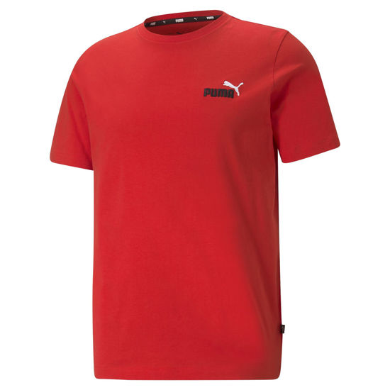 Immagine di PUMA - T-SHIRT MM ESS+ EMBROIDERY LOGO RED-BLK