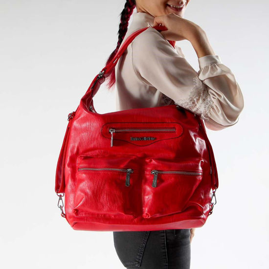 Immagine di ENRICO COLLEZIONE- Borsa sacca con due tasche frontali utilizzabile come zaino
