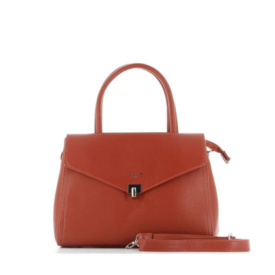 Immagine di DAVID JONES - Borsa due manici con  patta frontale e posteriore e scomparto zip centrale