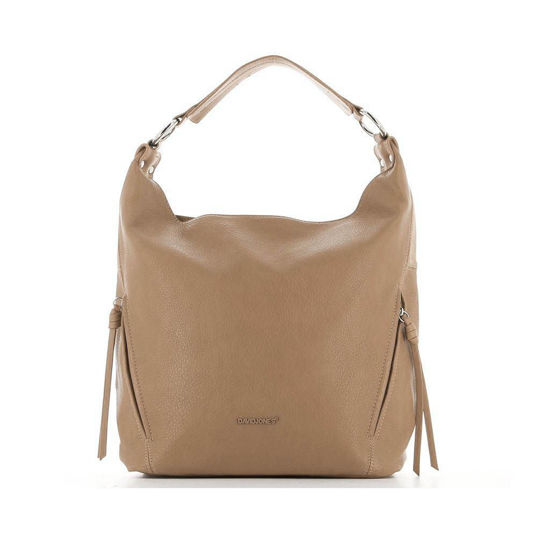 Immagine di DAVID JONES - Borsa a sacca con zip oblique laterali con pennacchi e tracolla rimovibile