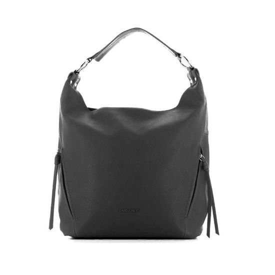 Immagine di DAVID JONES - Borsa a sacca con zip oblique laterali con pennacchi e tracolla rimovibile