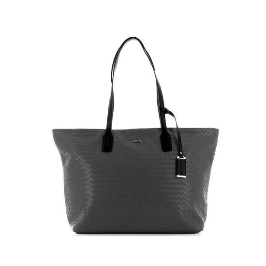 Immagine di DAVID JONES - Borsa shopping intrecciata a rombi con pendente