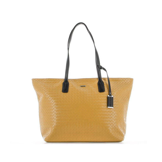 Immagine di DAVID JONES - Borsa shopping intrecciata a rombi con pendente