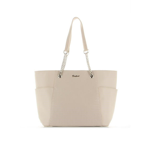 Immagine di DAVID JONES - Borsa shopping intrecciata con doppia tasca laterale e tasca zip posteriore