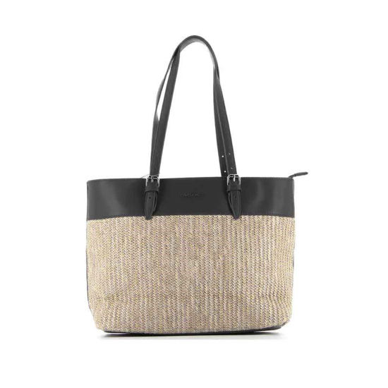Immagine di DAVID JONES - Borsa shopping multimateriale con fibbie sui manici