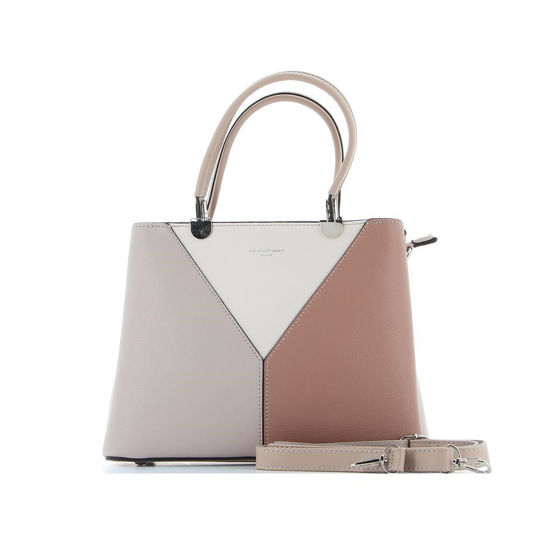 Immagine di DAVID JONES - Borsa due manici patchwork tre colori con tre scomparti