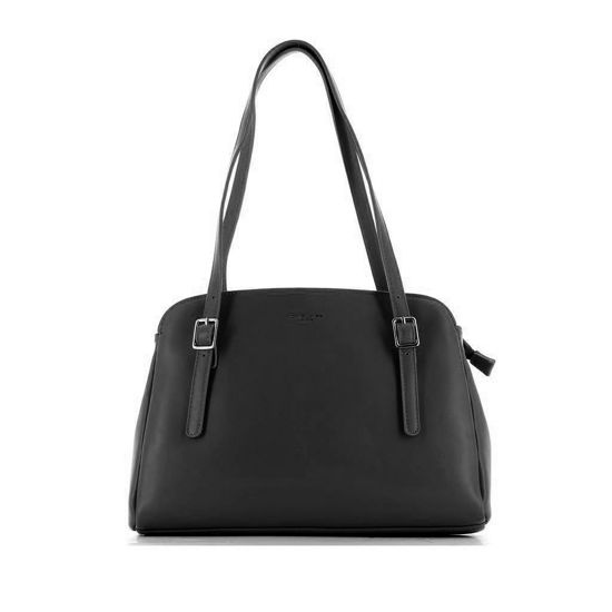 Immagine di DAVID JONES - Borsa shopping con fibbie sui manici e tasca zip posteriore